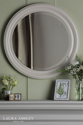 Laura Ashley Tate Mirror Off White Distressed Wood 60 X 60cm